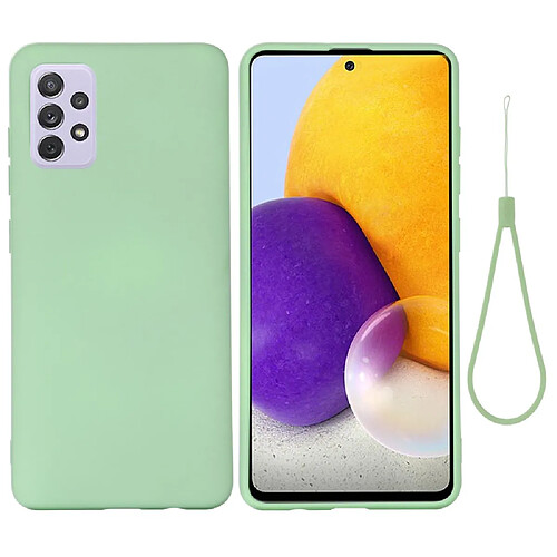 Coque en silicone anti-rayures avec sangle vert pour votre Samsung Galaxy A73 5G