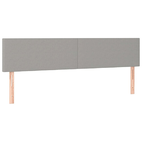 Maison Chic Lot de 2 Têtes de lit design pour chambre - Décoration de lit Gris clair 100x5x78/88 cm Tissu -MN30867