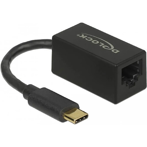 Delock - Netzwerkadapter - USB-C 3,2 Gen 1 - Gigabit Ethernet x 1 - Schwarz (66043)