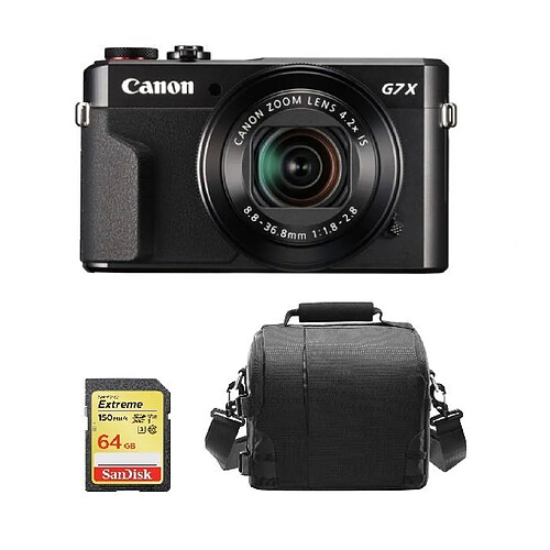 CANON G7X II Black + 64GB SD card + camera Bag