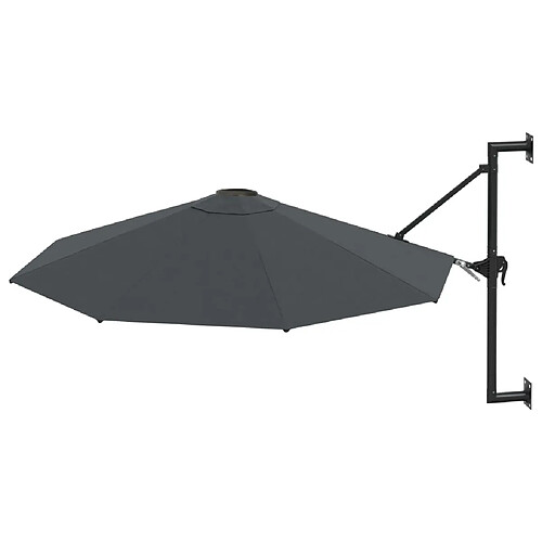 Helloshop26 Parasol mural avec mât métallique 300 cm anthracite 02_0008685