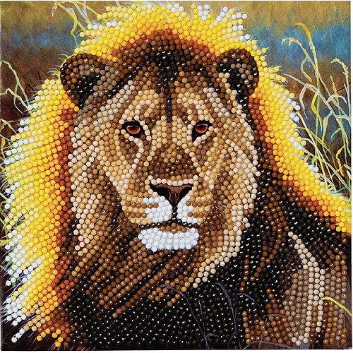 Megacrea Carte à diamanter Strass Crystal Art Lion 18 cm - KIT DIAMANT