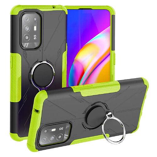 Coque en TPU anti-chute, antichoc avec béquille pour votre Oppo Reno5 Z/F9 (F9 Pro) - vert