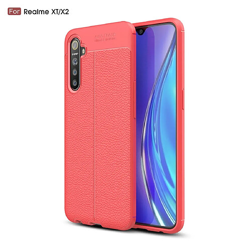 Wewoo Coque Souple Pour Realme XT Antichoc TPU Litchi Rouge