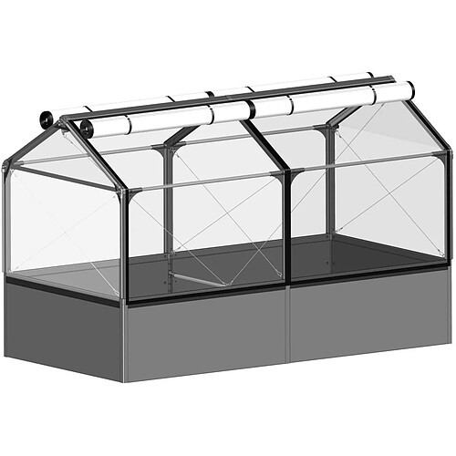 Grow Camp Carré potager premium avec serre Basic air Longueur 240 cm.