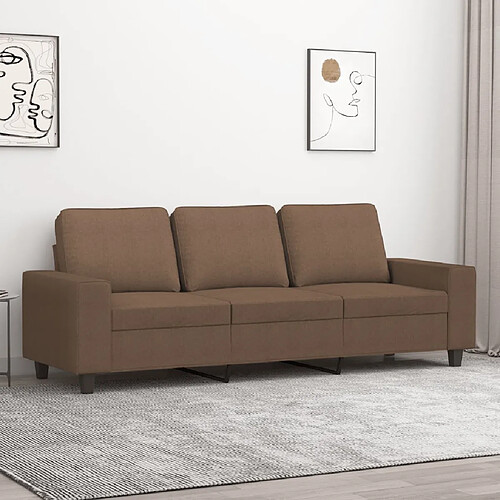 vidaXL Canapé à 3 places Marron 180 cm Tissu