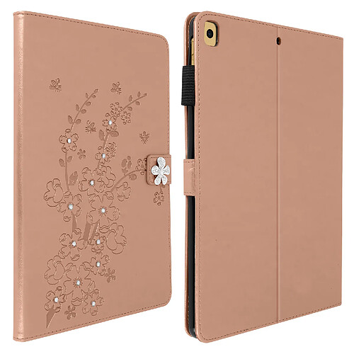 Avizar Étui iPad 9 2021 iPad 8 2020 iPad 7 2019 Support et Motif imprimé Rose Gold