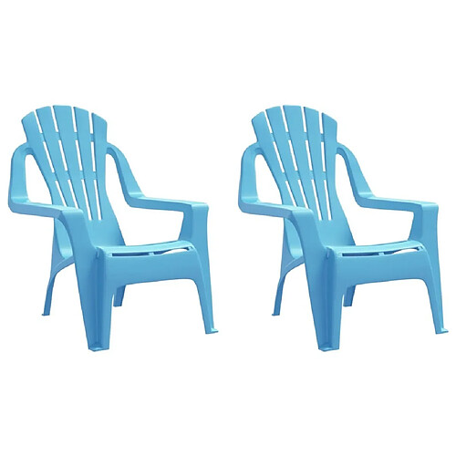 Maison Chic Lot de 2 Chaises de jardin,Fauteuil d'extérieur pour enfants bleu 37x34x44 cm PP -MN26922