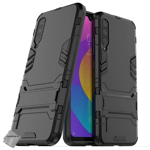 Htdmobiles Coque rigide anti choc pour Xiaomi Mi A3 + verre trempe - NOIR