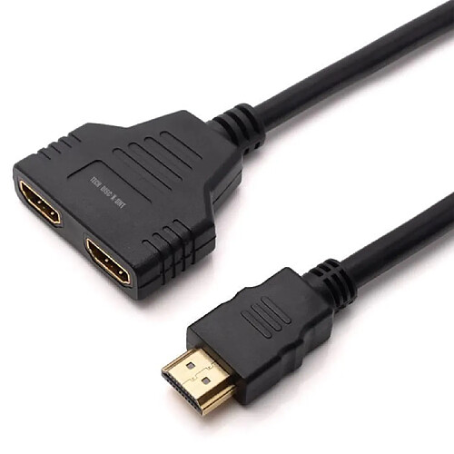 Tech Discount TD® Câble d'extension HDMI 2 lignes Adaptateur ordinateur de conversion version 1.4 30 cm noir couleur petit pratique câble brancher