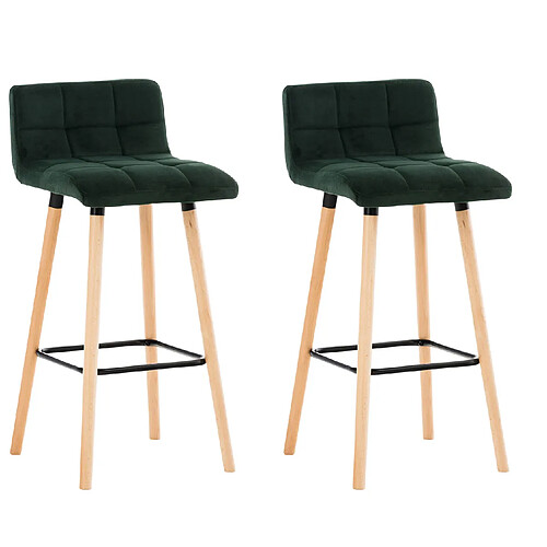 Non Lot de 2 tabourets de bar Lincoln velours