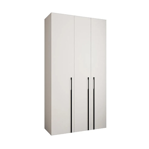 Abiks Meble Armoire à portes battantes Como 3 245,5/130/50 3 portes (blanc/noir)