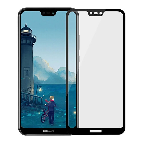 Wewoo Verre trempé noir pour Huawei P20 Lite 9H surface dureté 2.5D bord plein écran film protecteur d'écran