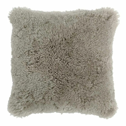 Paris Prix Coussin Déco Peau de Mouton 40x40cm Gris Clair