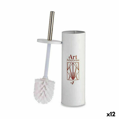 Berilo Brosse de salle de wc Art Nouveau Blanc Bronze Acier Plastique 9,5 x 37,5 x 9,5 cm (12 Unités)