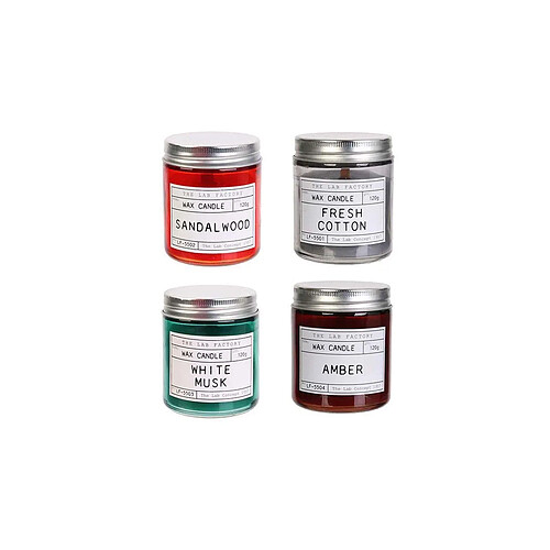 The Home Deco Factory Bougies parfumées en pot Lab 8 cm (Lot de 4).