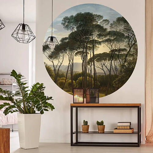 WallArt Papier peint cercle Umbrella Pines in Italy 142,5 cm