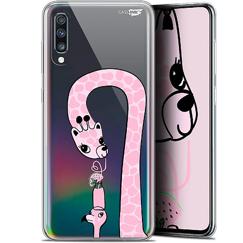 Caseink Coque arrière Samsung Galaxy A70 (6.7 ) Gel HD [ Nouvelle Collection - Souple - Antichoc - Imprimé en France] Summer Giraffe