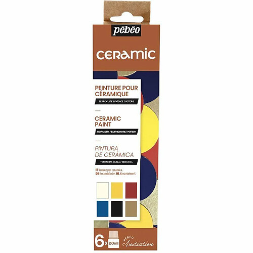 Pebeo Set de 6 peintures pour céramique - 6 x 20 ml