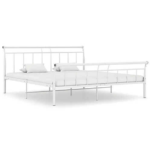 vidaXL Cadre de lit sans matelas blanc métal 180x200 cm