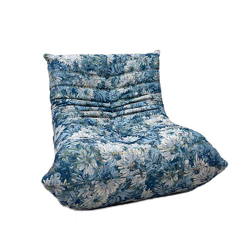 SoftEva Canapé simple motif floral - Motif Bleu - pas d'assemblage, Design ergonomique, mousse double Confort