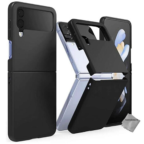 Htdmobiles Coque rigide fine avant et arrière pour Samsung Galaxy Z Flip 4 5G - NOIR