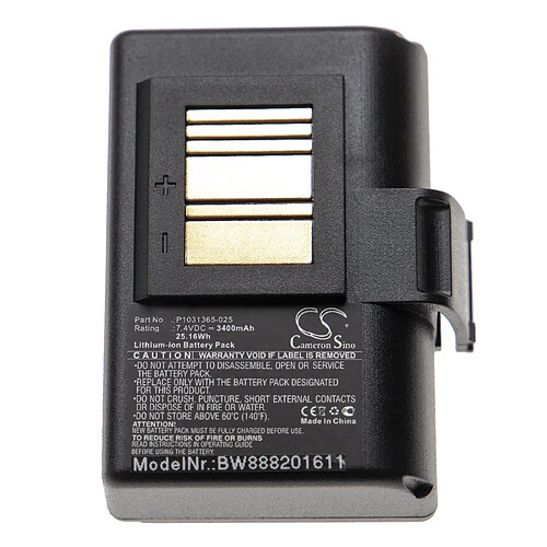 vhbw batterie compatible avec Zebra ZQ521, ZQ610, ZQ610HC, ZQ620 imprimante photocopieur scanner imprimante à étiquette (3400mAh, 7,4V, Li-ion)