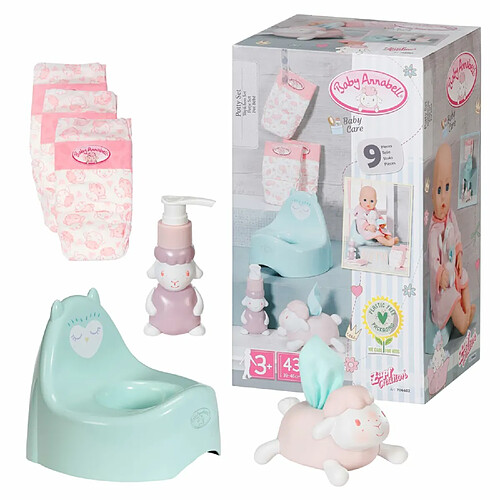 Baby Annabell Ensemble poupées 43 cm ? Contient 1 Pot, 3 Couches, des mouchoirs & 1 Pompe à Savon fictive ? Convient aux Enfants de 3 Ans + -706602