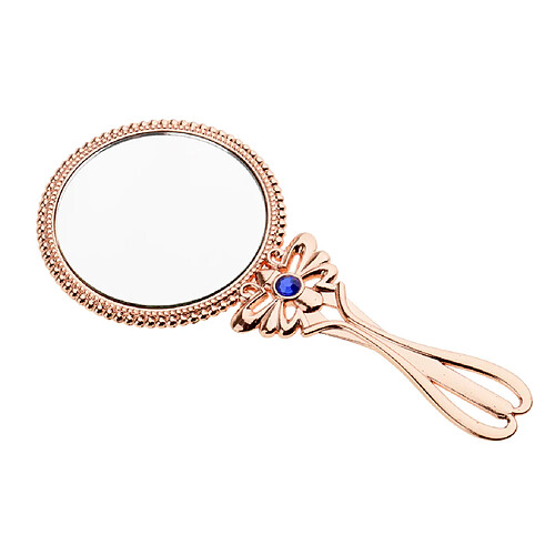 Miroir de maquillage cosmétique de poche de style antique vintage mini rond rose or