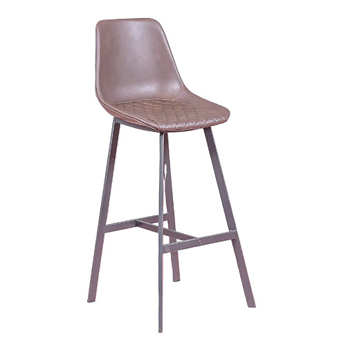 Nest Dream Tabouret vintage tapissé en simili cuir (76cm) - Jules