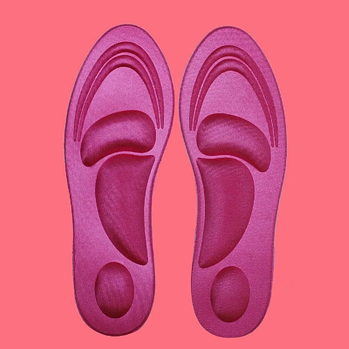 Wewoo Une paire éponge de sport 4D à semelle souple à talon haut Coussin à soulier Soulagement de la douleur pour femme Rose Rouge