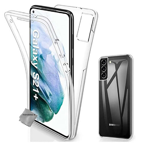 Htdmobiles Coque silicone gel fine 360 integrale (avant et arriere) pour Samsung Galaxy S21 Plus 5G + film ecran - TRANSPARENT