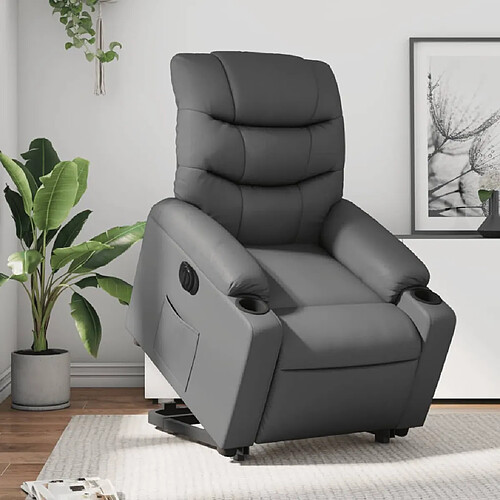 vidaXL Fauteuil inclinable électrique gris similicuir