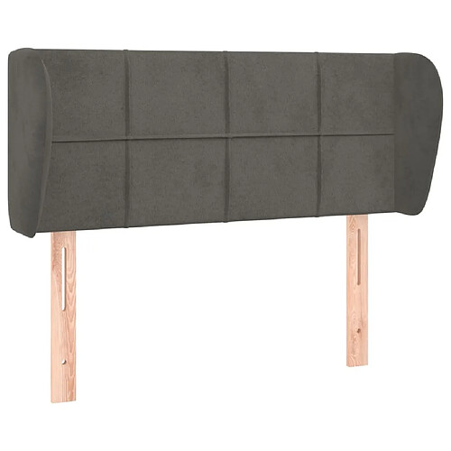 Maison Chic Tête de lit moderne avec oreilles pour chambre - Décoration de lit Gris foncé 83x23x78/88 cm Velours -MN95018