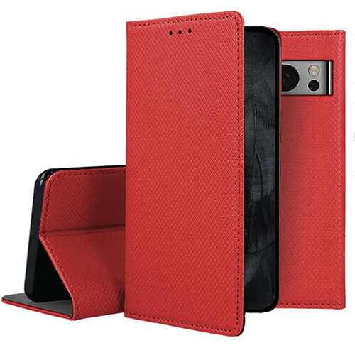 Htdmobiles Housse pour Google Pixel 8 Pro 5G - etui coque pochette portefeuille + film ecran - ROUGE MAGNET