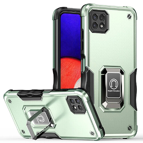 Coque en TPU antichoc avec béquille vert pour votre Samsung Galaxy A22 5G (EU Version)