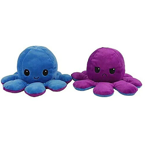 Universal Animaux en peluche Pulpo, poupée flip double face, douce, réversible mignon