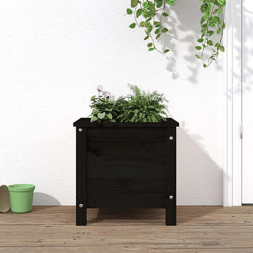 vidaXL Jardinière noir 40x40x39 cm bois massif de pin