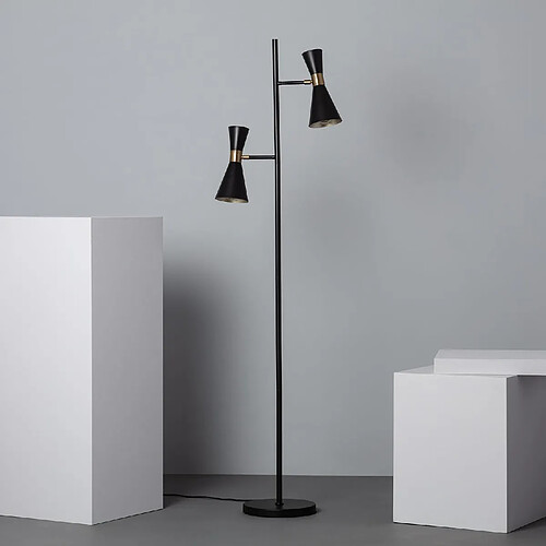 Ledkia Lampadaire Métal Jigger Noir- Doré