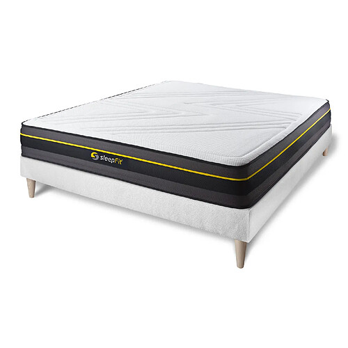 Sleepfit Ensemble 140x190 matelas ACTIVE + sommier kit blanc