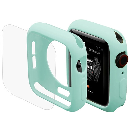 Wewoo Boitier 2 en 1 TPU Coque de protection semi-plaquée + Film HD incurvé par 3D plein écran courbé HD pour Apple Watch série 4 44 mm (Vert)