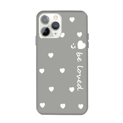 Wewoo Coque Pour iPhone 11 Pro Visage Souriant Plusieurs Coeurs D'amour Motif Coloré Givré TPU Téléphone Housse De Protection Gris