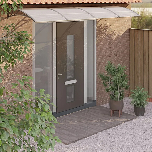 vidaXL Auvent de porte Gris et transparent 350x75 cm Polycarbonate