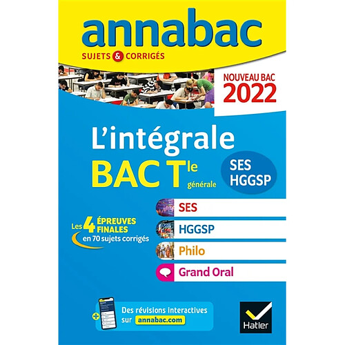 L'intégrale bac terminale générale SES, HGGSP, philo, grand oral : nouveau bac 2022 · Occasion