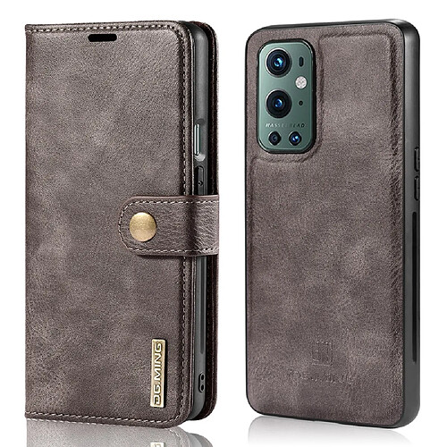 Dg.Ming Etui en PU + TPU Détachable 2-en-1 gris pour votre OnePlus 9 Pro