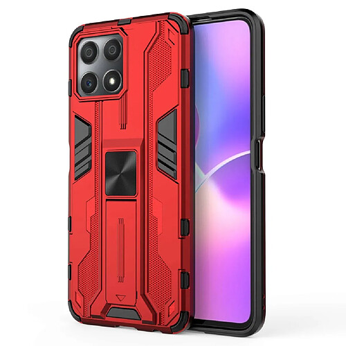 Coque en TPU anti-rayures avec béquille pour votre Honor X30i - rouge