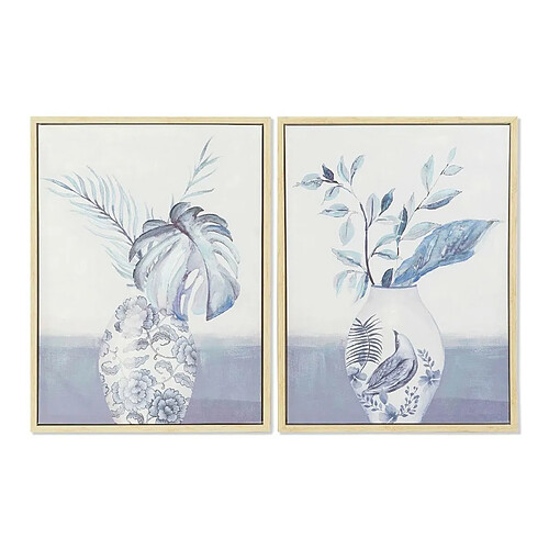 Cadre DKD Home Decor S3013725 Toile Vase Oriental (60 x 4 x 80 cm) (2 Unités)