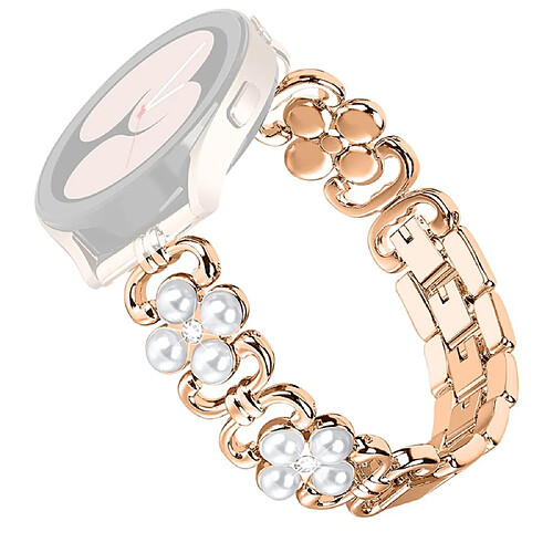 Bracelet en métal 20mm, décoration en strass pour Samsung Galaxy Watch 5 Active 40mm/44mm/Watch 5 Pro 45mm/Galaxy Watch 42mm - or rose