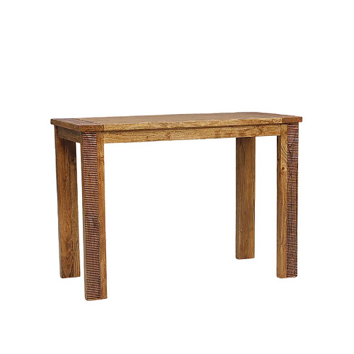 BOIS & CHIFFONS Table haute mange debout rectangulaire bois strié | Acacia Verone