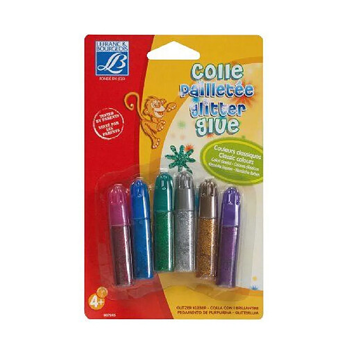 Lefranc Et Bourgeois - 807245 - Colle Pailletee Classic 6 Tubes De 5,5ml